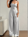 Women's Casual Halter Jumpsuit Spring and Summer Daily Solid Slim-Fit Backless Sleeveless Jumpsuit Lady's Floor-Length Trousers. 