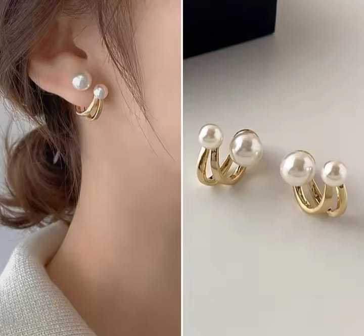 Double pearl earring for women & girls
