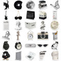 Vintage Black & White Fashion Style Stickers of  61pcs Vinyl Decal Merchandise Laptop Stickers for Laptops, Computers. 