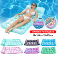 Inflatable Floating Bed Thicken PVC Inflatable Water Sleeping Bed Portable Floating Lounger Air Mattress for Swimming Pool Party.