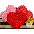 Elegant Rose Heart-Shaped Pillows for bathroom Decor - Soft Chenille Fabric, Unisex, New for gift. 