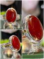 Natural Yamni Agate with Pure silver ring. 