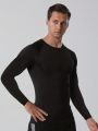 Men's sports thermal top, thermal underwear T-shirt, suitable for daily wear during gym running, lightweight and flexible.