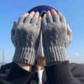 Fashion Knitted Half finger gloves warm autumn winter men women casual gloves for work writting or touch screen.