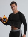 Men's sports thermal top, thermal underwear T-shirt, suitable for daily wear during gym running, lightweight and flexible.
