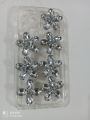 iphone 12 pro back phone cover with silver rhinestones. 