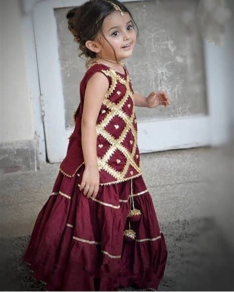 "Glimmering%20Grace:%20Gotta%20Work%20Lehenga%20Choli%20Ensemble%20for%20Little%20Fashionistas"%20-%20Image%206