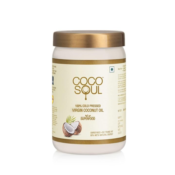 COCO SOUL Cold Pressed Virgin Coconut Oil 100% Natural Unrefined No-Trans Fat - 500ml