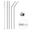 "Pack of 5 - Bent Reusable Stainless Steel Straw with Cleaning Brush - Big Size Straws - Eco-Friendly Metal Drinking Straws - Stainless Steel Straws Set - Reusable Metal Straws with Cleaning Brush - Large Stainless Steel Drinking Straws -. 