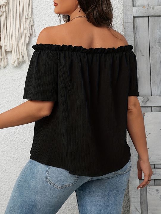 Plus%20Size%20Summer%20Women%20Elegant%20Shoulderless%20Shirt%20Casual%20Fashion%20Solid%20Tops%20Office%20Lady%20Curve%20Clothing%20-%20Image%202