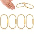Golden Brass Key Rings with Screw Lock Clips - Keychain Organizer for Handbags, Purses, Keys - Durable Bag Charms for Outdoor. 