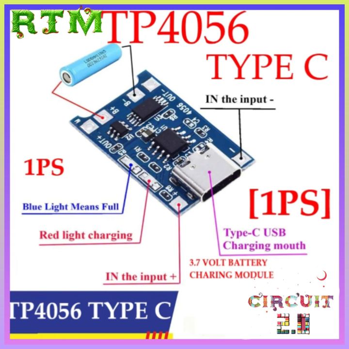 TP4056 Type C 5V 1A 18650 Lithium Battery Charger Module With Protection Dual Functions TP4056 Charging Module {1PS}