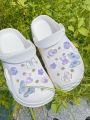 12 cute style transparent purple Bear garden shoes Shoe accessories DIY shoe flower, women's beach shoes decorative buckle.