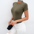 Casual Basic Black White Bodysuit Women Summer Short Sleeve Woman Body Top Cotton Bodycon Jumpsuit Romper Ladies 2020. 