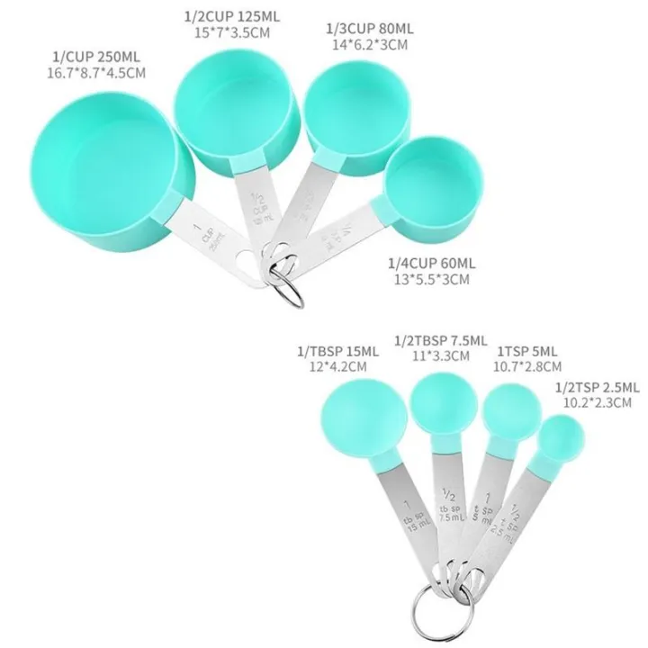 4/8PCS/Set%20Plastic%20Measuring%20Cup%20Measuring%20Spoon%20Stainless%20Steel%20Handle%20With%20Graduated%20Measuring%20Baking%20Tools%20Outdoor%20Tableware%20-%20Image%206
