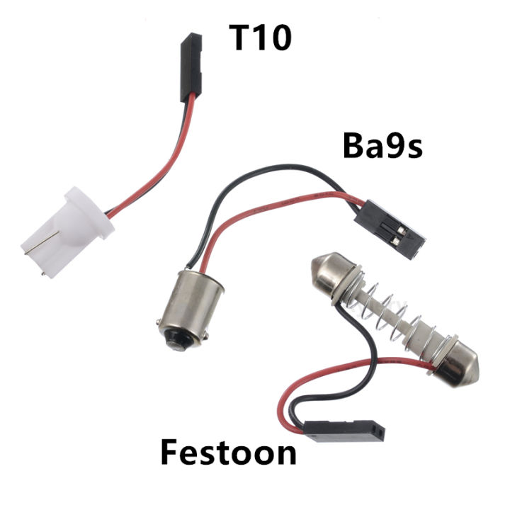 2PCS Car Auto BA9S/Festoon/T10 W5w Led Bulb Light Wire Harness Adapter BA9S/Festoon/T10 Socket Holder For Dome Reading Lights