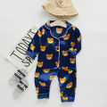 Boys Girls Kids Pajama Sets Cartoon Cow Long Sleeve T-Shirt Tops with Pants Toddler Baby Sleeping Clothes Pijamas Sleepwear.