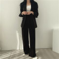 2026 Spring New Women's Clothing Suit Jacket Casual Pants Set Wide Leg Suit Pants Elegant Office Lady Business Suit Set Blazers.