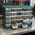 25 Drawers Part Toolbox, Wall Mounted Organizer Cabinet for Hardware Screws Electronic Components Plastic Storage Case. 