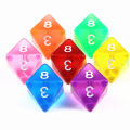 10Pcs D8 Transparent Color Dice Set, Plastic 8 Sided for Role Playing Board Games - Gaming Accessories. 