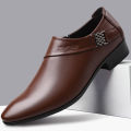 Men PU Leather Shoes Formal Dress Shoes for Male Plus Size Party Wedding Office Work Shoes Slip on Business Casual Oxfords. 