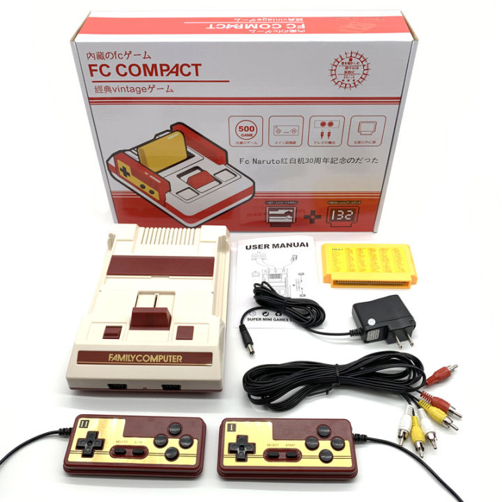 500 in 1 Classic Games FC Console Red White Family Computer Game Console 8 Bit AV Output Family Games TV Port Video