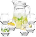 Delisoga Modern Transparent Diamond Shape Drinking Glass Set With Jug | Drinkware. 