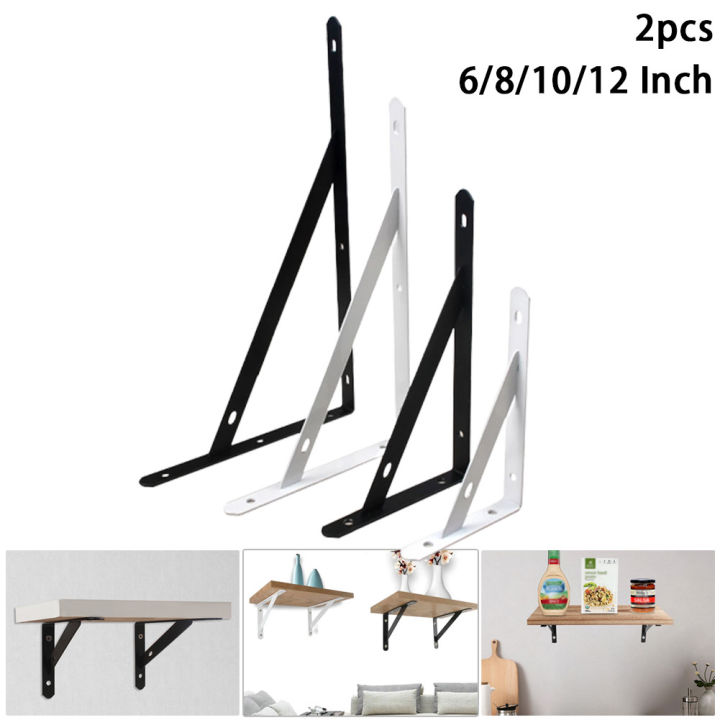 2pcs 6/8/10/12 Inch Metal Shelf Bracket L Shape For Decor Home