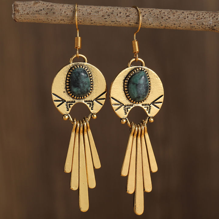 New%20Retro%20Originality%20Exaggerated%20Hollow%20Palace%20Style%20Round%20Earrings%20Bohemian%20Fashion%20Women's%20Festival%20Party%20Accessories%20Jewelry%20-%20Image%204
