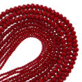 1 Strand Faceted Crystal Abacus Beads Red Rondelle Loose Spacer Beads Flat Glass Beads For DIY Jewelry Making Bracelet Necklace. 