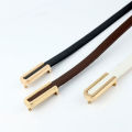 100cm Fashionable and Versatile Black Leather Thin Belt for Women, Decorative Dress Simple Korean Style Suit  White Small Belt. 
