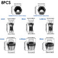 8/6Pcs Milling Cutter Collet Adapter 6/ 6.35/8mm Trimmer Collet Chuck Router Bit Accessories Tool for Engraving Machine.