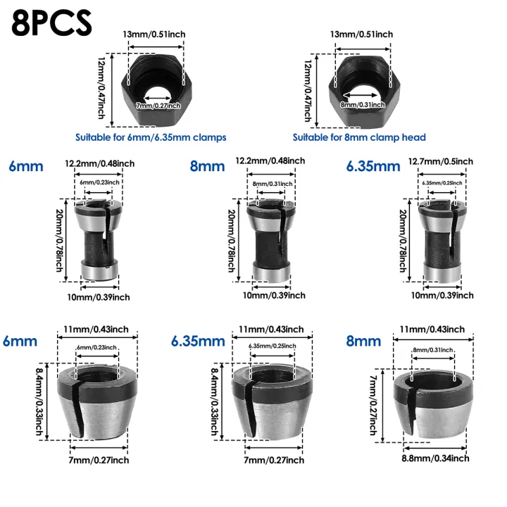 8/6Pcs%20Milling%20Cutter%20Collet%20Adapter%206/%206.35/8mm%20Trimmer%20Collet%20Chuck%20Router%20Bit%20Accessories%20Tool%20for%20Engraving%20Machine%20-%20Image%207