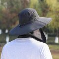 Adjustable Outdoor Fishing Cap With Face Mask Sunscreen UV Protection Breathable Foldable Men Women Hiking Camping Casual Hats.