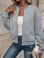2024 Independent Cross-Border European and American New Fashionable Solid Color Zipper Jacket for Women. 