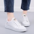 Spring Women Casual Shoes White Breathable Embroidered Flower Lace-Up Women Sneakers Fashion Korean Version Women Tennis Shoes.