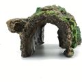 Lifelike Aquarium Cave Ornament with Greenery Design Creates a Comfortable Hiding Spot for Aquatic Animals Enhances. 