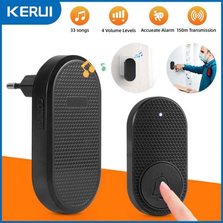 Wireless Doorbell with 33 Songs Melody Smart Home Welcome Chime Kit 4 Level Volume Intelligent Door Bell 150m Transmission
