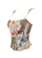 A Frenchstyle floral and fresh printed corset for women shaping top.