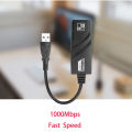 10/100/1000Mbps USB 3.0 Wired USB TypeC To Rj45 Lan Ethernet Adapter RTL8153 Network Card for PC Macbook Windows Laptop. 