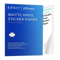 Printable Vinyl Sticker Paper for Inkjet laser Printer Glossy White Matte 20 Self-Adhesive Sheets Waterproof Decal Paper 8.5x11'. 