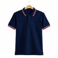 Black Mesh Polo T-Shirt for Men – Red White Collar | Slim Fit | Breathable | Casual & Office Wear. 