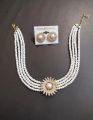 Stylish White Pearls Necklace Set Stud With Earrings For Girls & Woman. 
