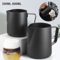 350ml/600ml Black Non-stick Coating Coffee Mug Cup Jug Stainless Steel Espresso Milk Cup Mug Craft Latte Cream Froth Jug Maker. 