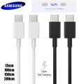 Original Samsung Galaxy Cable Dual Type C To Type C Super Fast Charging 35W / 25W / 15W  3A For Galaxy S22 5g S21 Ultra S20 Note 20 10 A71 A32. 