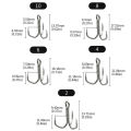 Treble Hooks 5X Strong Barbed Sharp Triple Fishing Hook for Freshwater and Saltwater 10pcs 2# 4# 6# 8# 10#.