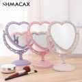 Desktop Makeup Mirror Heart Shape Makeup Vanity Portable Double-side Vanity Mirror Hand Mirror Cosmetic Compact Mirror For Women. 