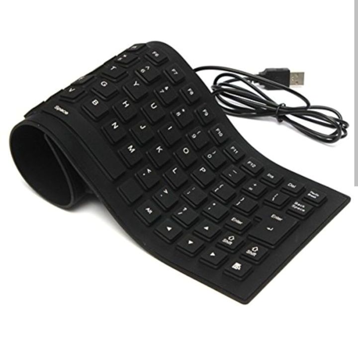 Silicone Flexible Soft Roll-up Waterproof Portable USB Wired Keyboard for PC Notebook Laptop