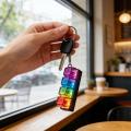 RGB Backlit Mechanical Keyboard Keychain Fidget Toy Release Stress Portable Stress Relief For Gamers And Adults.