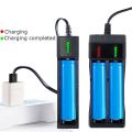 Dual 18650 Battery Charger Black 1 2 Slots For 18650 Charging 4.2V Rechargeable Lithium Battery Charger for Laser Flashlight. 